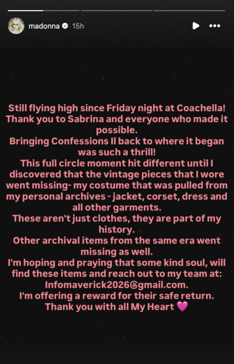 A artista pede que lhe façam chegar informação através do email infomaverick@gmail.com