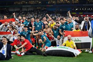 O Iraque apurou-se para o Mundial e no final do jogo com a Bolívia os jogadores fizeram a festa