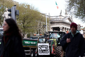 Protestos pelo aumento do preço dos combustíveis em Dublin, a capital irlandesa