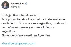 Publicação, agora apagada, de Javier Milei