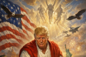 Trump surge como Jesus numa imagem gerada por IA
