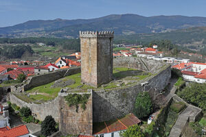 Vista aérea do castelo de Melgaço, construído no século XII