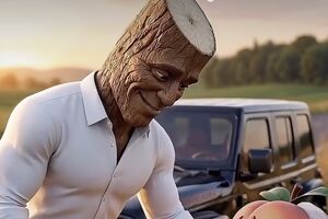 A Pêssego a ser consolada pelo Gengibre