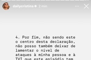 Cristina Ferreira lamenta ataques à sua pessoa e à TVI, após polémica recente.
