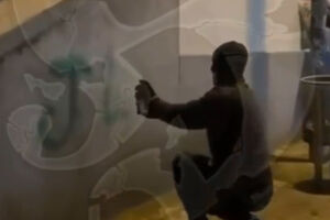 Muros junto ao Estádio do Dragão vandalizados a horas do clássico entre FC Porto e Sporting