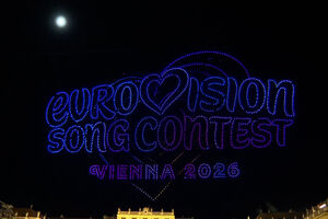 Drones iluminam céu de Viena para promover Eurovisão 