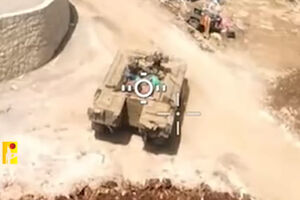 Vídeo mostra ataque de drone contra tanque israelita no sul do Líbano