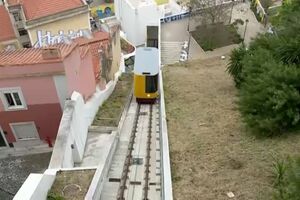As imagens do primeiro percurso do Funicular da Graça após tragédia no Elevador da Glória que matou 17 pessoas
