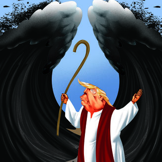 Esta semana Vasco Gargalo coloca Donald Trump, qual Moisés, no Estreito de Ormuz