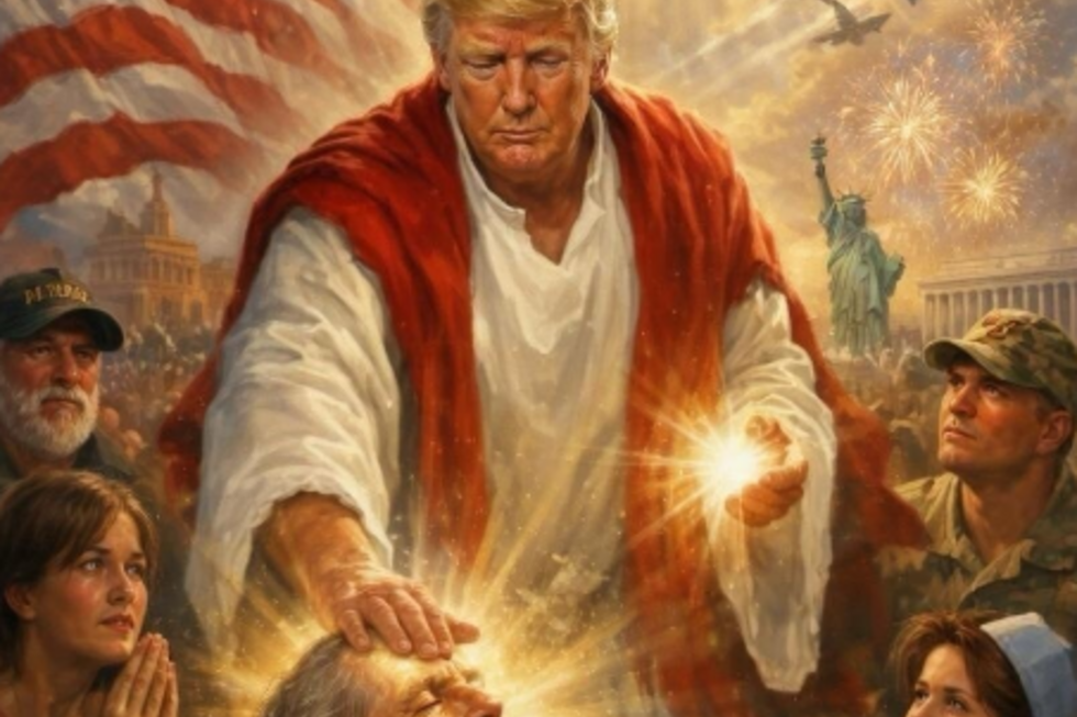 Trump surge como Jesus numa imagem gerada por IA