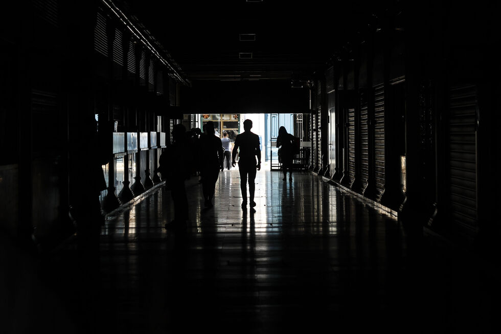 Mercado da Ribeira, em Lisboa, durante o apagão