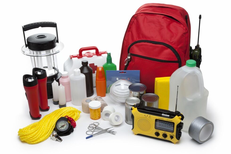 Exemplo de um kit de emergência