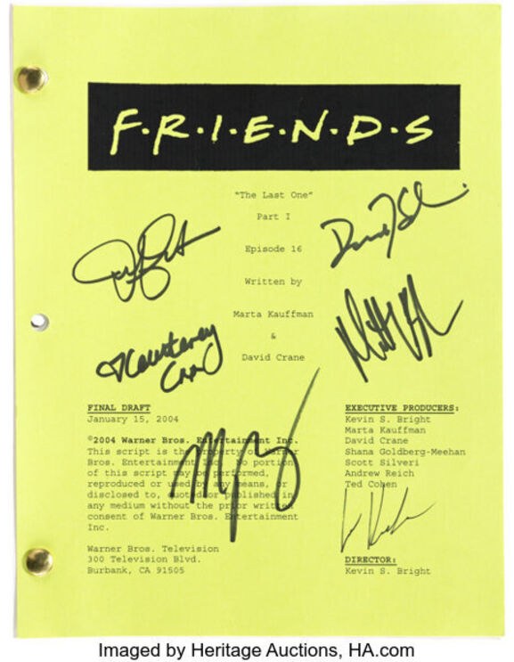 Guião autografado da série 'Friends'