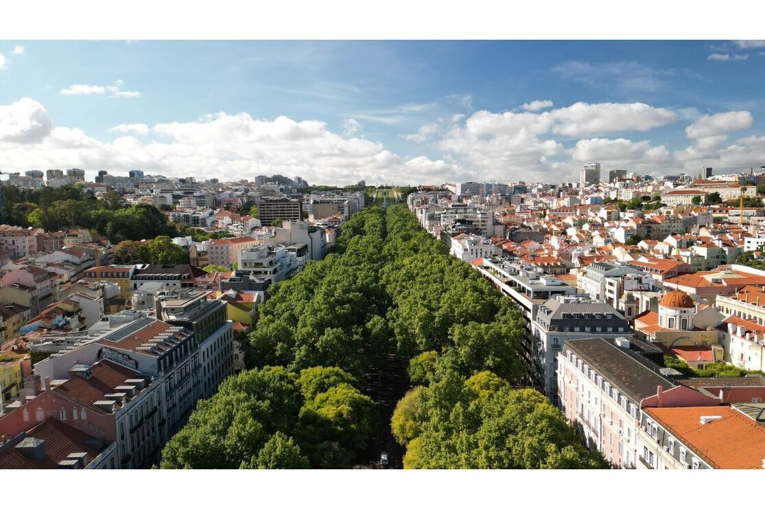 Vista aérea da Avenida da Liberdade em Lisboa