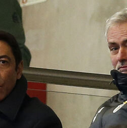 Mourinho e Rui Costa juntos no Seixal esta manhã