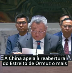 China apela a cessar-fogo 'permanente e abrangente' no Estreito de Ormuz