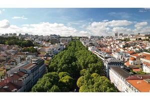 Vista aérea da Avenida da Liberdade em Lisboa
