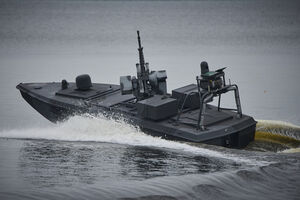 Drone naval ucraniano durante demonstração