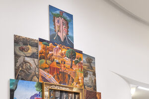 Retábulo com várias pinturas a óleo, de Manuel João Vieira