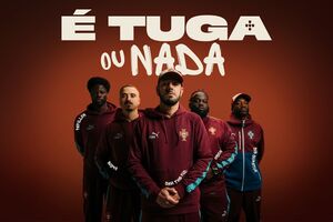 Da esquerda para a direita, Papillon, Bispo, Sam the Kid, Gson e Sir Scratch dão voz ao tema de apoio à Seleção Portuguesa no Mundial 2026
