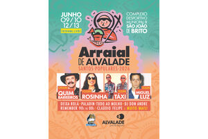 Arraial de Alvalade com Quim Barreiros, Rosinha, Táxi e Miguel Luz, de 9 a 13 de junho