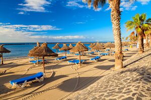 A praia Los Cristianos, no sul da ilha de Tenerife