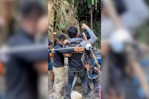 Euforia e lágrimas: O momento após o resgate do grupo preso há uma semana numa gruta inundada em Laos