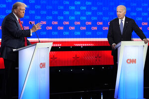 Debate entre Joe Biden e Donald Trumo em 2024