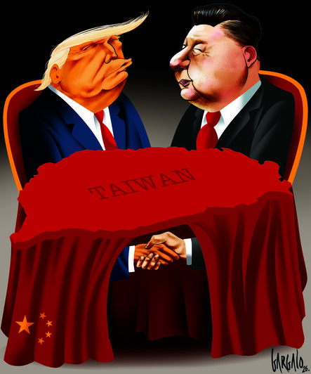 Vasco Gargalo dedicou o cartoon desta semana à vista de Donald Trump à China. O tema Taiwan esteve em cima da mesa...