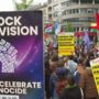 Protesto em Viena contra participação de Israel na Eurovisão reúne centenas de pessoas antes da final do concurso