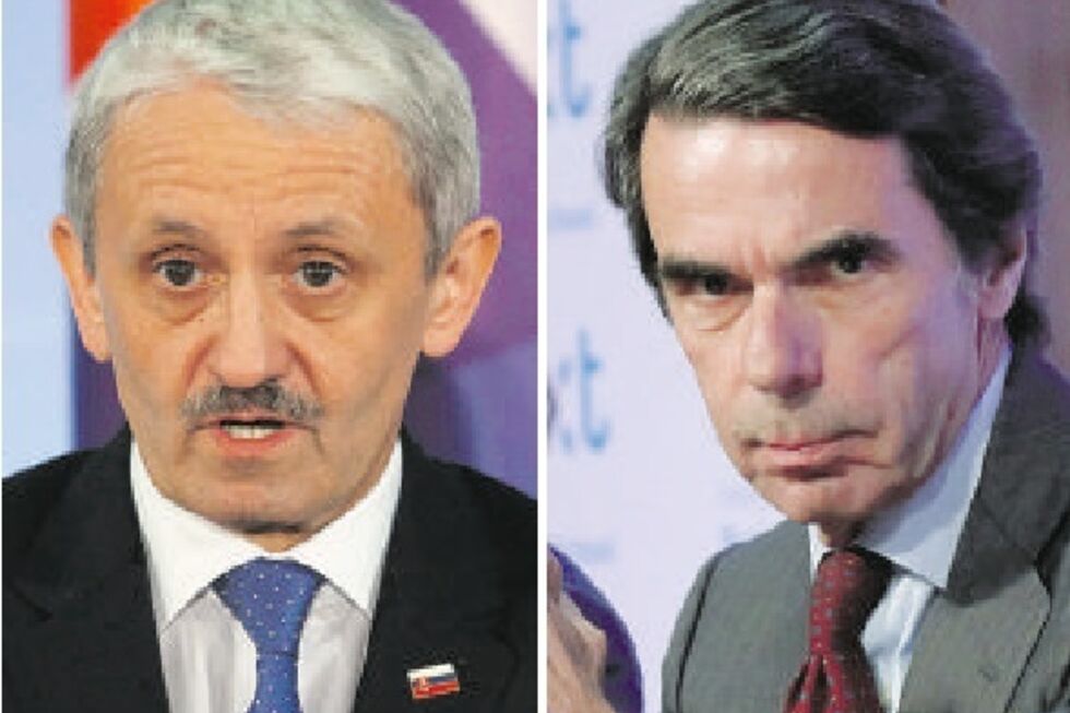 Dzurinda e Aznar na conferência do NOW