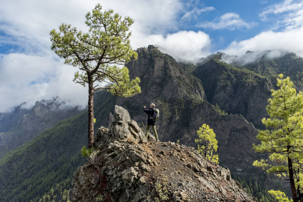  O Parque Nacional da Caldera de Taburiente é ideal para trilhos pedestres 