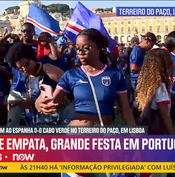 Euforia e festa no Terreiro do Paço após empate de Cabo Verde com Espanha