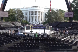 Octógono da UFC já está montado nos jardins da Casa Branca 