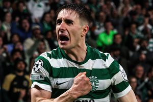 Iván Fresneda celebra golo do Sporting