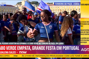 Euforia e festa no Terreiro do Paço após empate de Cabo Verde com Espanha
