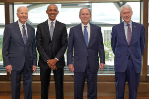 Inauguração Obama Presidential Center: Joe Biden, Barack Obama, George W. Bush e Bill Clinton