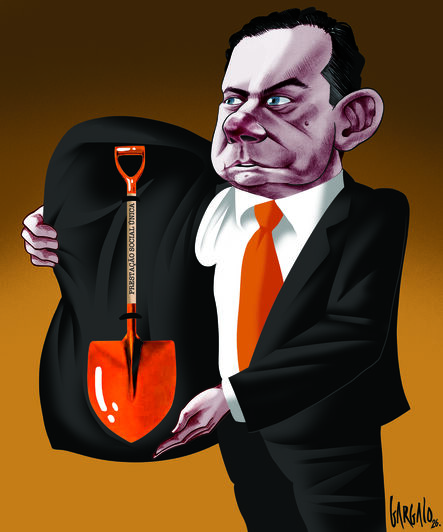 Caricatura de Luís Montenegro 