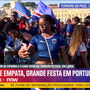 Euforia e festa no Terreiro do Paço após empate de Cabo Verde com Espanha