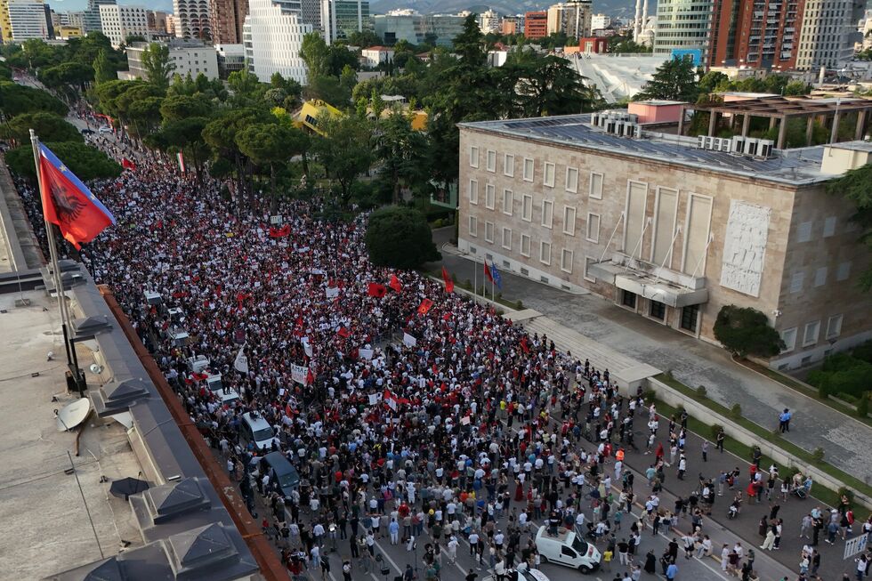 Protestos em Tirana
