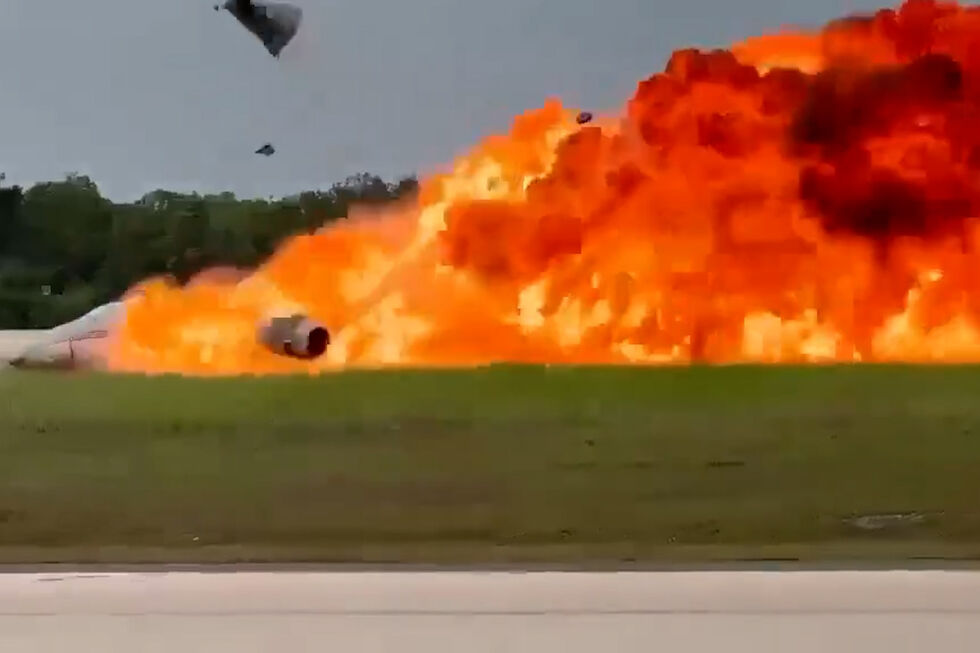 Imagens mostram momento em que jato privado despenha-se durante aterragem de emergência na República Dominicana