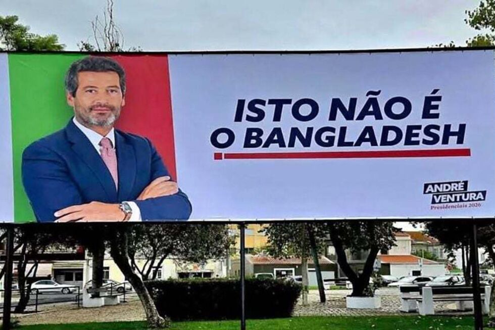 Cartaz de campanha de André Ventura para as eleições presidenciais de 2026