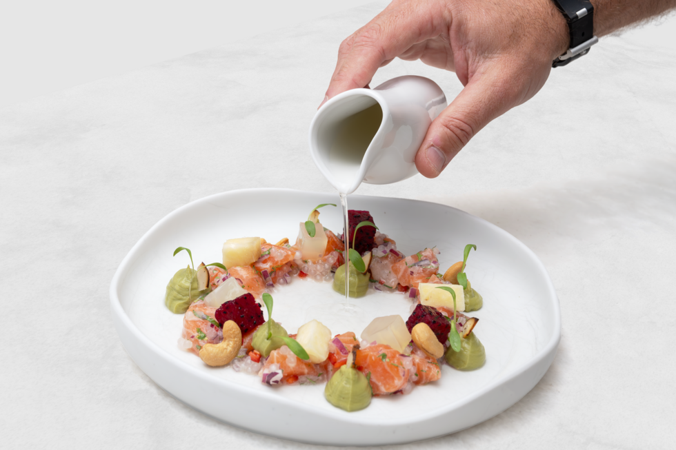 Ceviche de Salmão e Pitaia