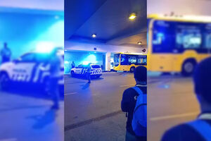 Imagens mostram autocarro momentos após colidir com pilar em túnel em Agualva-Cacém