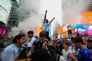 Adeptos argentinos a postos para a final