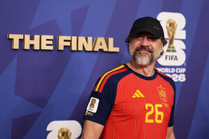 O ator Javier Bardem assistiu à vitória da Espanha