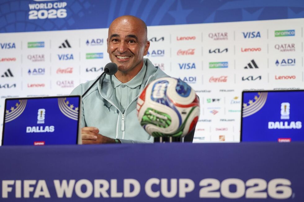 Roberto Martínez na sala de imprensa