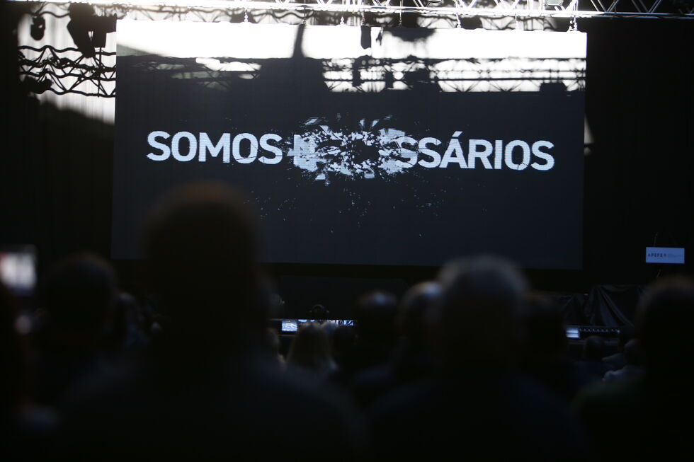Imagens de uma "Manifestação pela Cultura", que juntou profissionais da cultura em Portugal na praça de touros do Campo Pequeno, em 2020