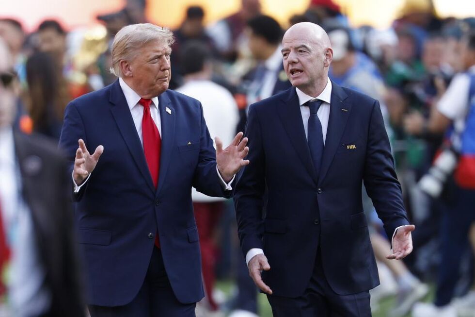 Trump e infantino na final do Mundial