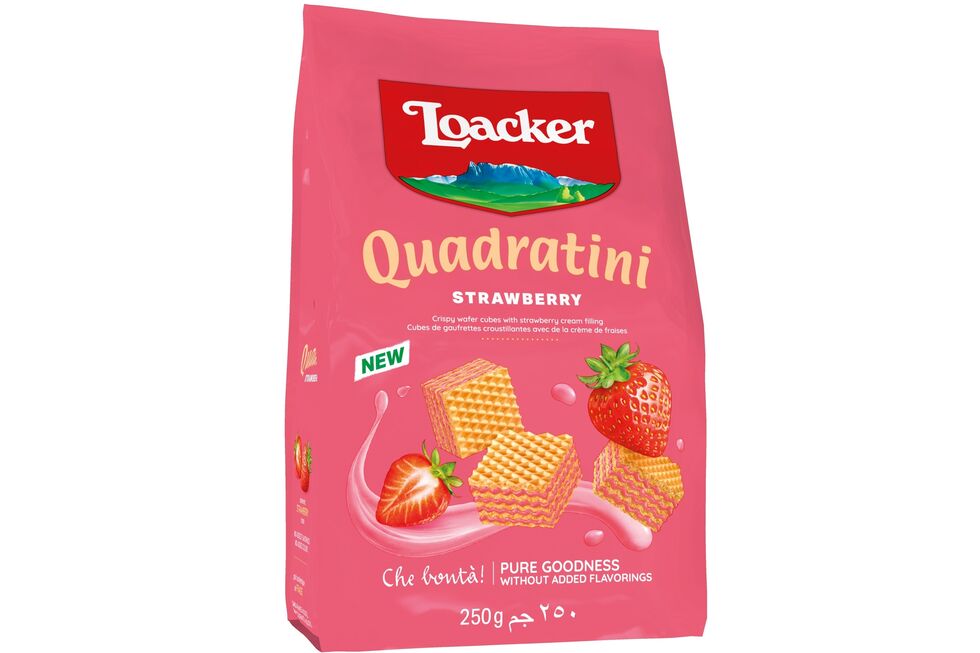 Loacker Quadratini de morango, a pura bondade sem aromatizantes